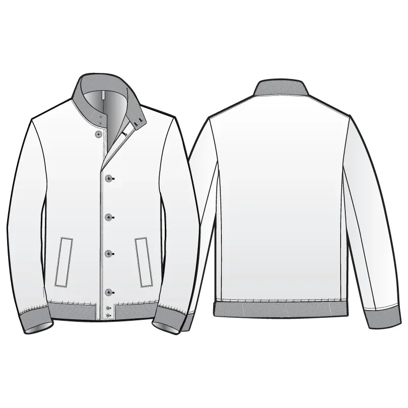 Bomber Jacket with slanted pockets and hidden zip