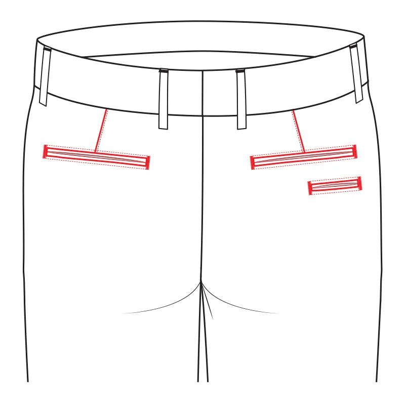 3 Jetted Pockets & Bartack Stitching