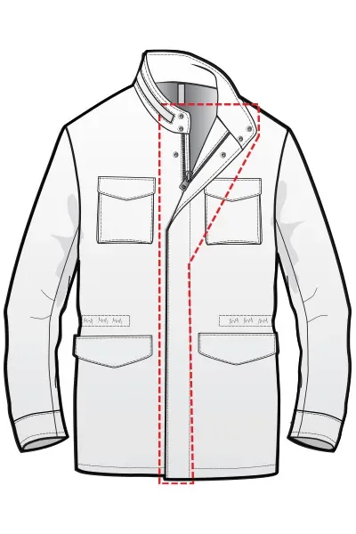 Zip closure with hidden snaps