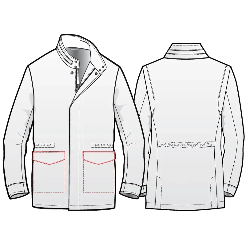 Field Jacket with flaps and decorative stitching